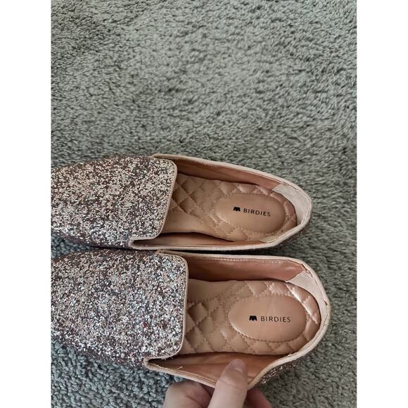 Birdies Women’s Starling Glitter Sparkle Rose Gold Round Toe Flats Sz 7 - Picture 5 of 6